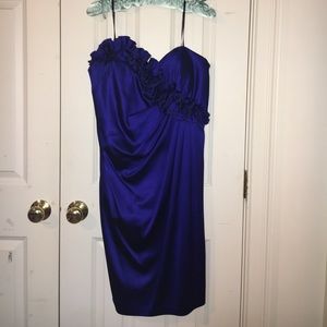 Strapless royal blue dress
