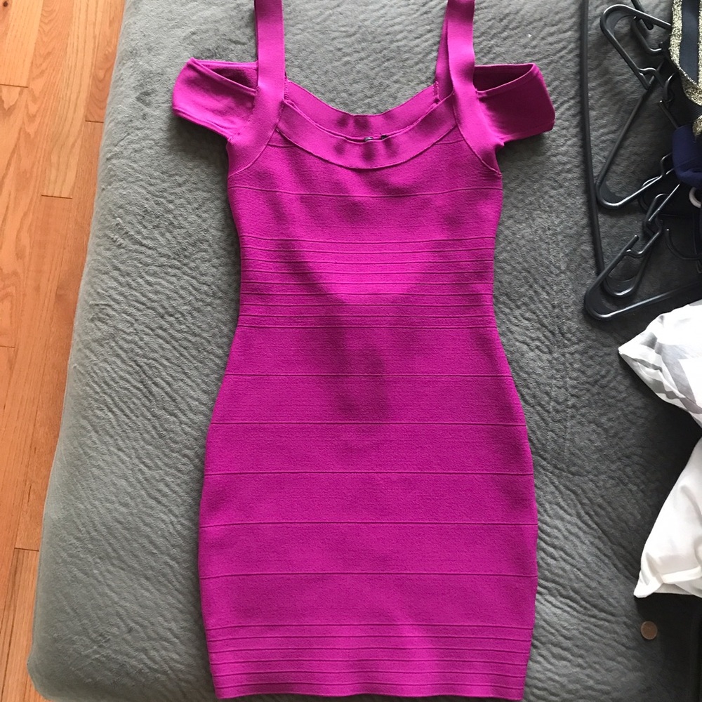Fuchsia Bandage Guess Mini Dress