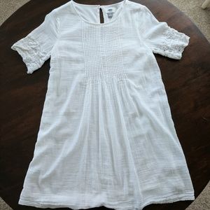 White Sundress with Crocheted Sleeves