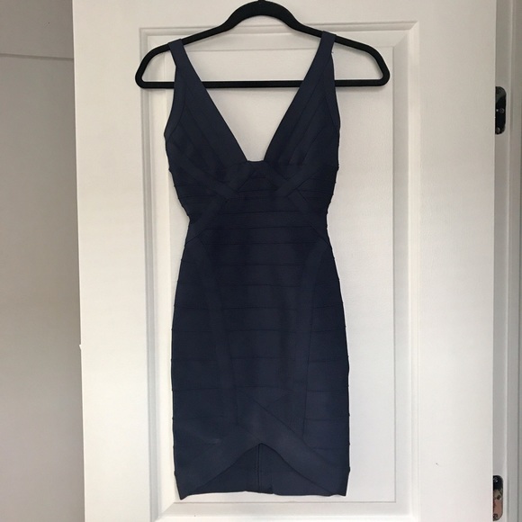 Herve Leger Dresses & Skirts - Herve Leger Bandage Dress in Steel Blue.