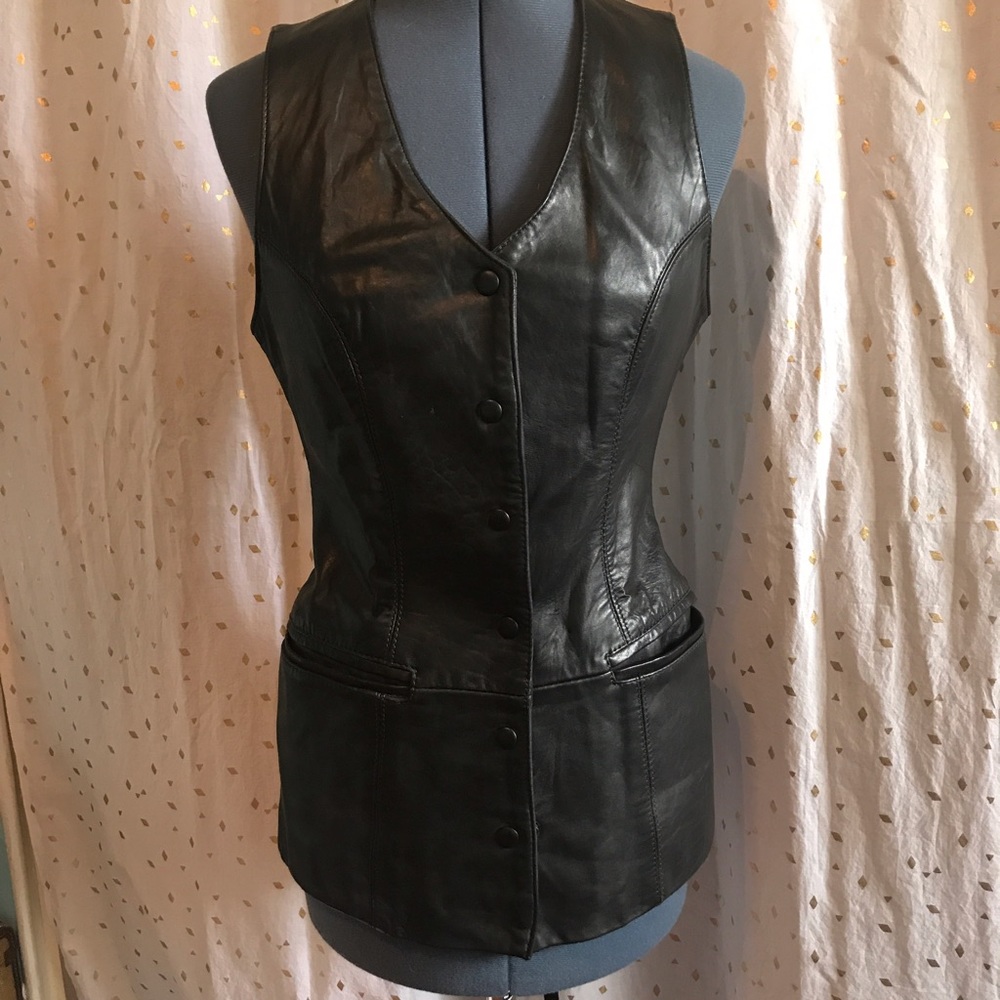 SOLD Genuine Leather Long Vest