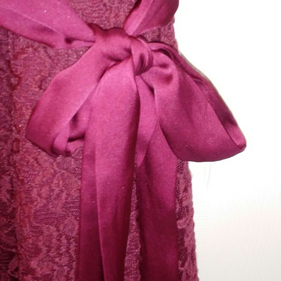 *SOLD* Burgundy Lace Dress - Picture 3 of 5