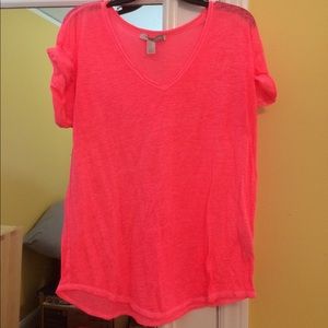 Neon pink v-neck