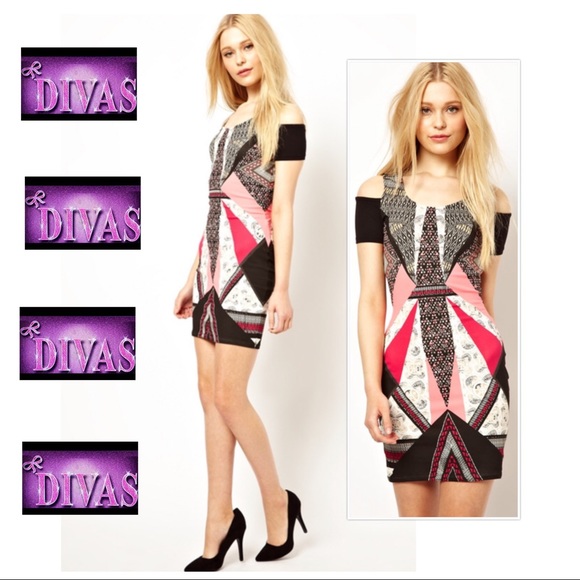 Geometric Printed Bandage Dress - Picture 1 of 3