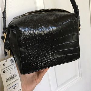 NWT Zara faux croc crossbody bag