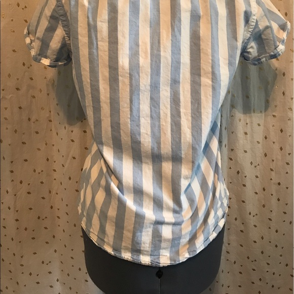 SOLD Blue Striped Button Up - Picture 3 of 5