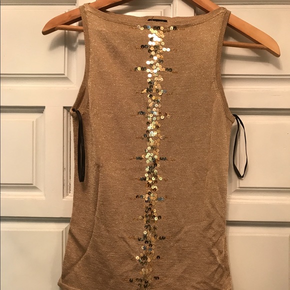 Arden B gold top with sequin details - Picture 1 of 5