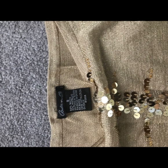 Arden B gold top with sequin details - Picture 3 of 5