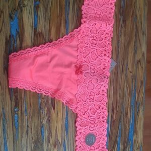 Aerie shine thong + boho lace