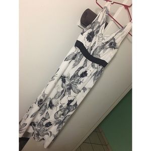 H&M black and white long dress