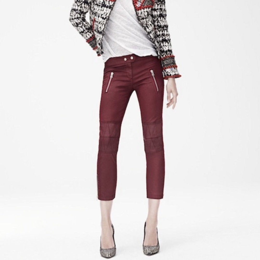 Isabel Marant H&M Red Waxed Trouser Pants