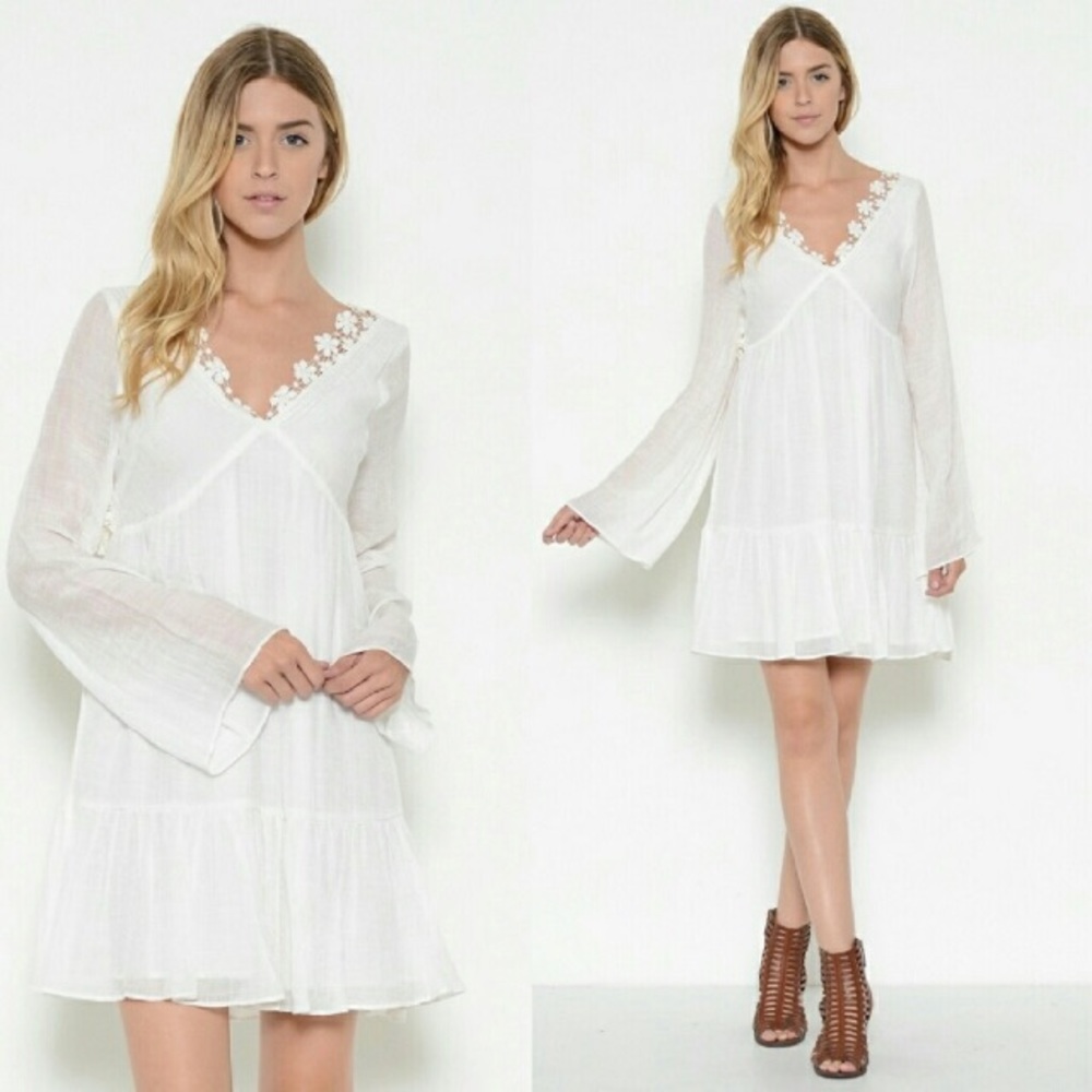 White bohemian style dress