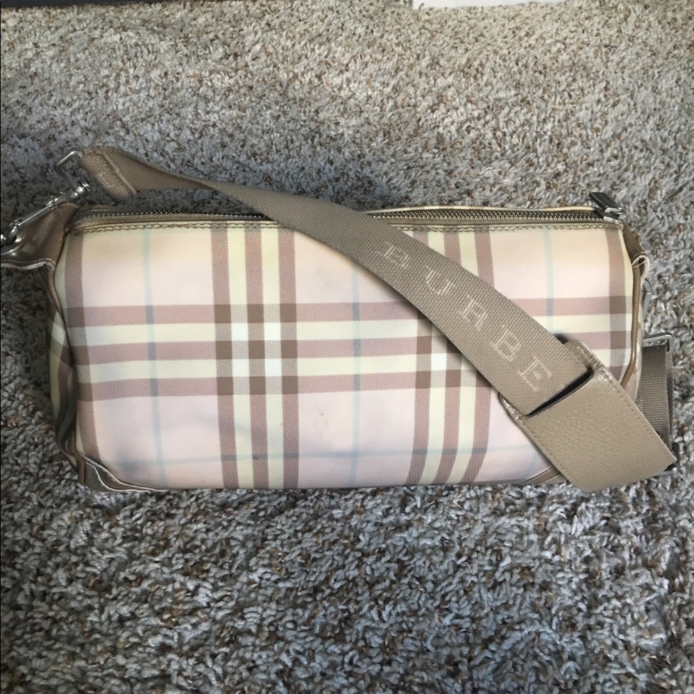 Burberry Nova Check Coated Canvas Barrel Bag