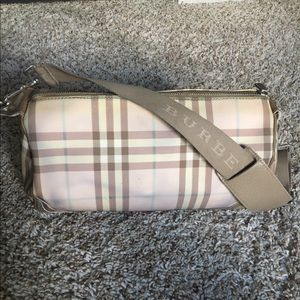 Burberry Nova Check Coated Canvas Barrel Bag