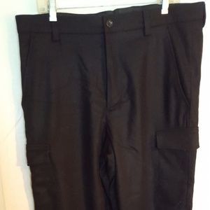 Black Wool Cargo Pants