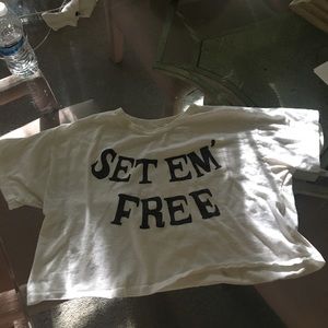 Urban Outfitters SET EM' FREE cropped tee