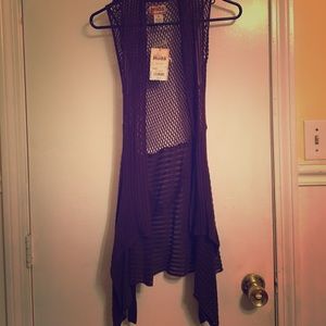 NTW Brown Sleeveless Coverup w/ Tie