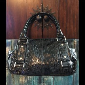 EUC ♠️ Black Faux Crocodile Bag