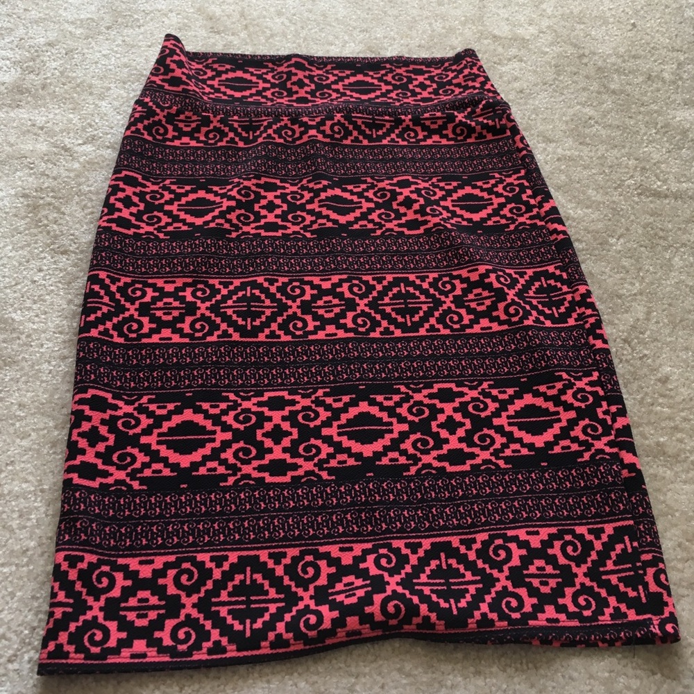 Pink and Black Lularoe Cassie Skirt