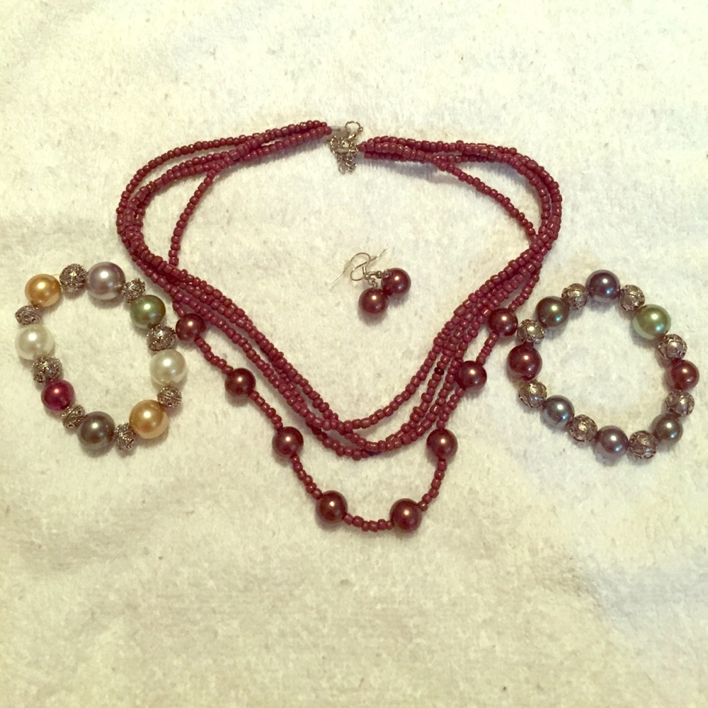 Metallic copper jewelry set