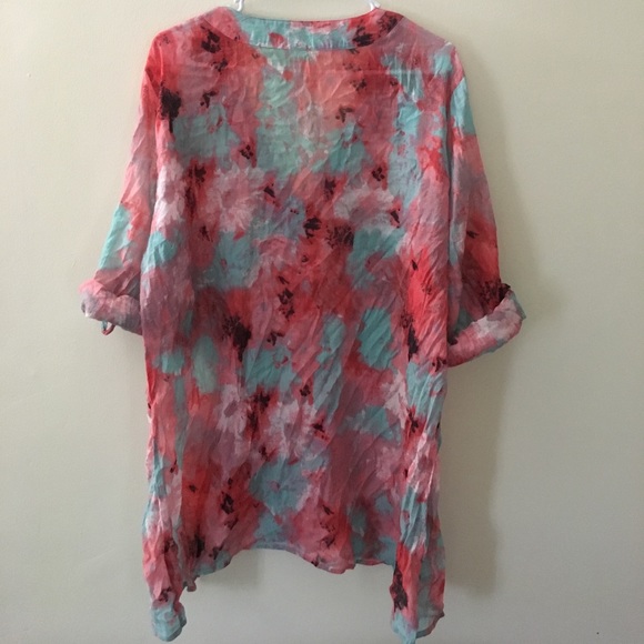 Oversized floral v-neck blouse - Picture 3 of 3