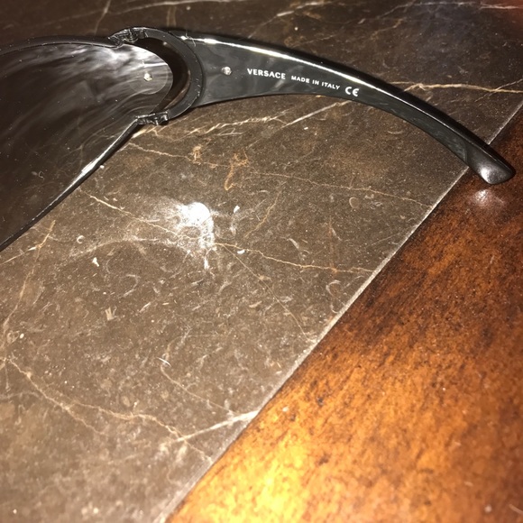 Versace black sunglasses with silver rime stone main image 4