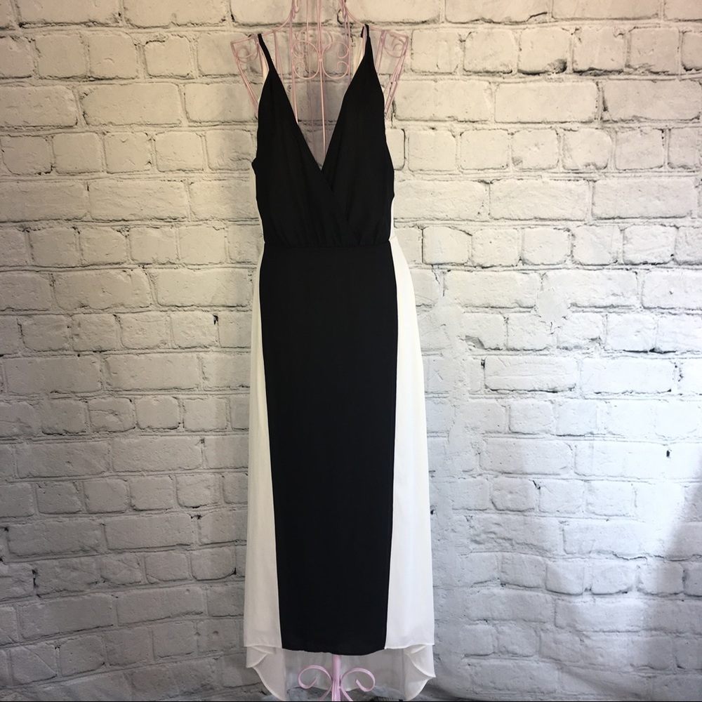 Express Dress White and Black High Low Dress