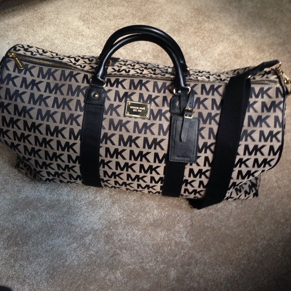 Michael Kors Canvas Print Duffle Bag