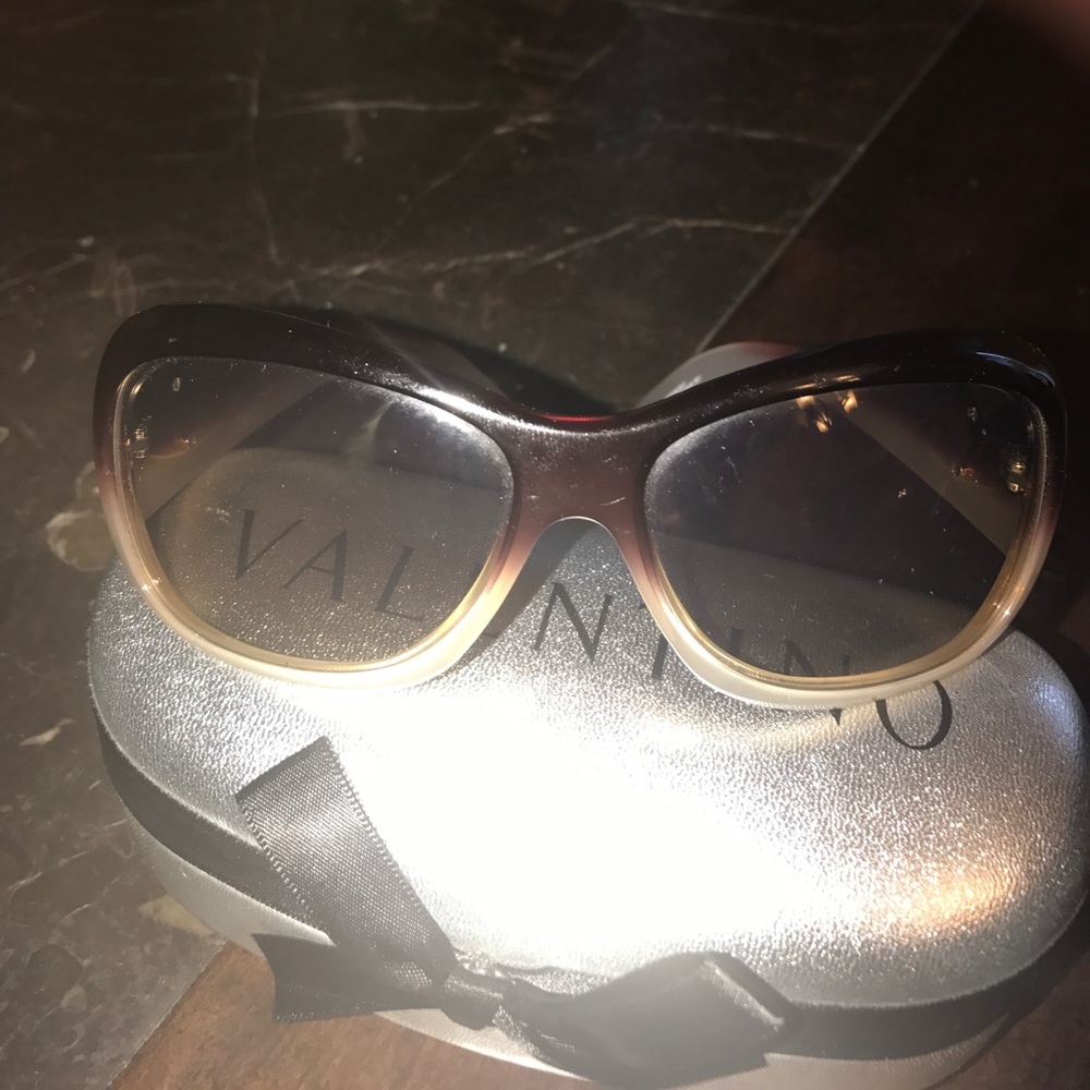 Valentino sunglasses burgundy and beige