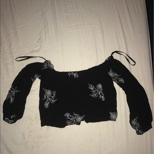 A flowered crop top