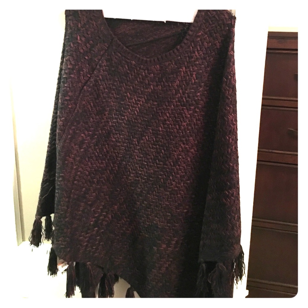 Purple woven poncho plus size 2x/3x