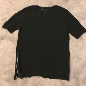 Zara black shirt with silver zips