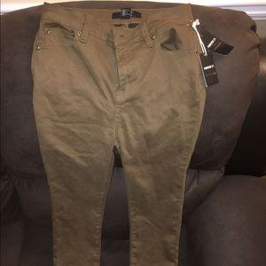 Forever 21 Contemporary olive skinny jeans