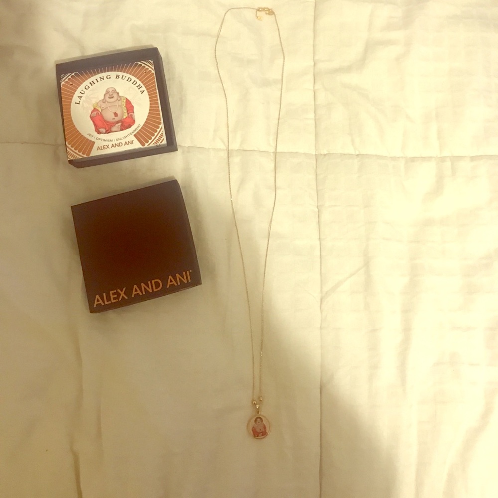 ALEX AND ANI Laughing Buddha Expandable Necklace