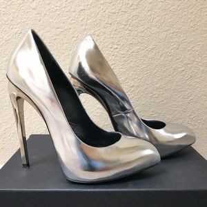 Giuseppe Zanotti Silver Metallic Platform Pump 6.5