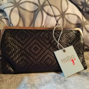 NWT Black Embossed HOBO Int'l Lauren Wallet