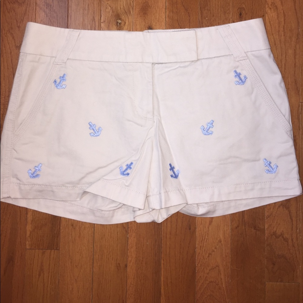J. Crew Anchor Embroidered Chino Shorts