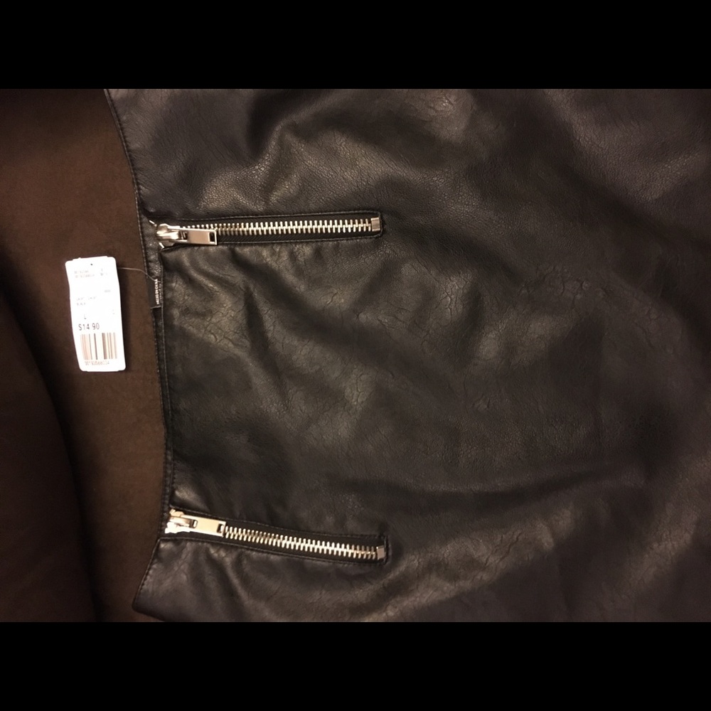 Leather mini skirt