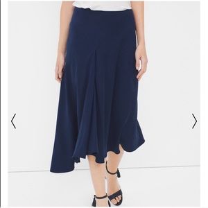 NWOT WHBM navy asymmetrical skirt