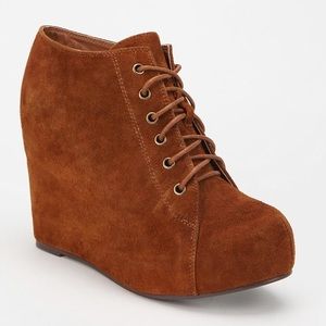 🌻HP🌻Jeffrey Campbell] 99 tie suede wedge booties