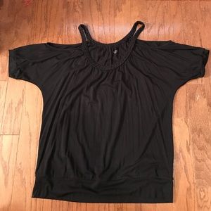 Metrostyle Size XL Black Cold Shoulder Blouse