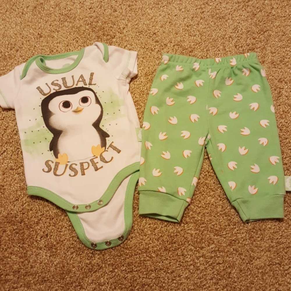 Unisex Newborn Penguin Bodysuit + Matching Pants