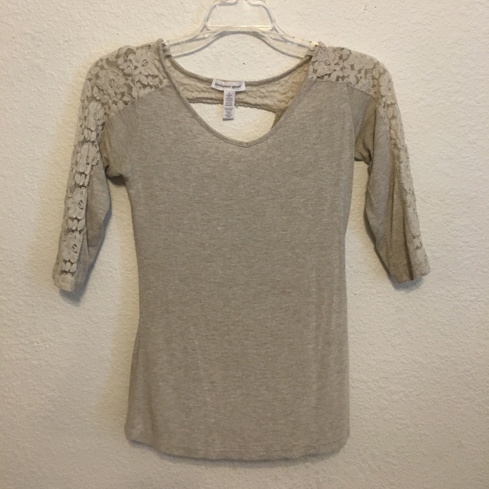 A Cream Ambient Apparel Quarter Sleeve Shirt