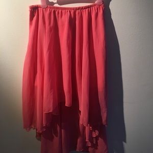 Fuchsia / Light Pink High - Low Skirt