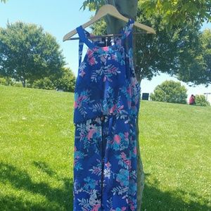 Old Navy floral  maxi dress with slits on side