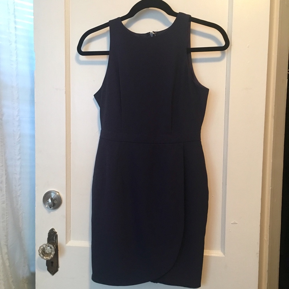 Navy blue "tulip" style dress from Tobi.