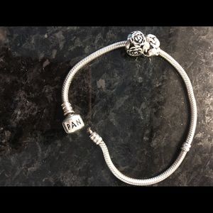Pandora bracelet 8.5 in with charms
