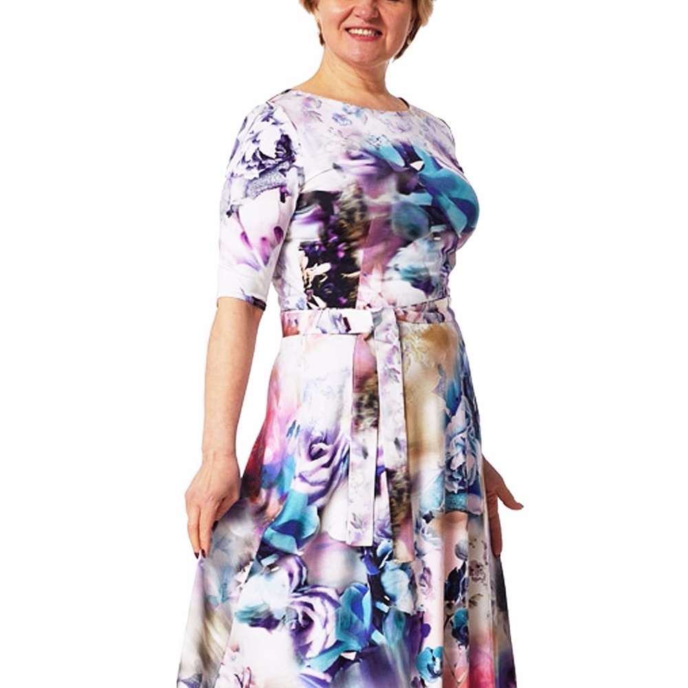 PLUS SIZE PARTY FLORAL MAXI DRESS MADE IN EUROPE