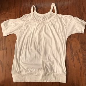 MetroStyle Size XL White Cold Shoulder Blouse