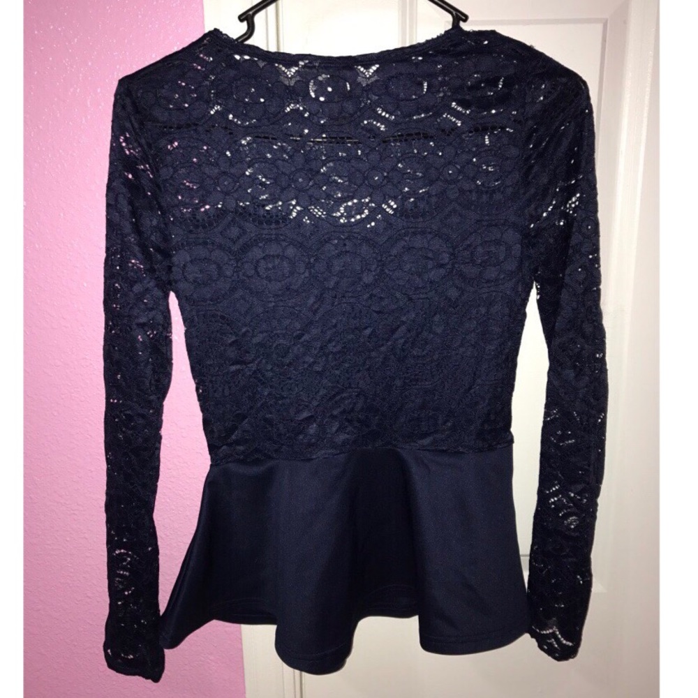 Navy blue peplum top